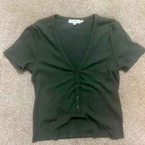 Women's Good American Green Button-Up Top
